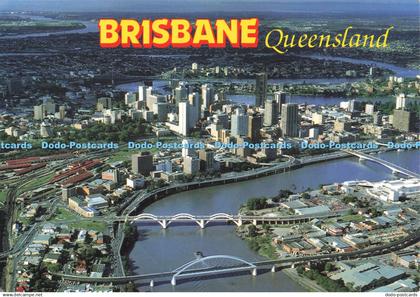 D261349 Brisbane Queensland Aerial Panorama of Brisbane City Suburbs and Brisban