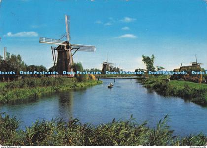 D285078 Dutch Windmill Kinderdijk Gebr Spanjersberg 1966