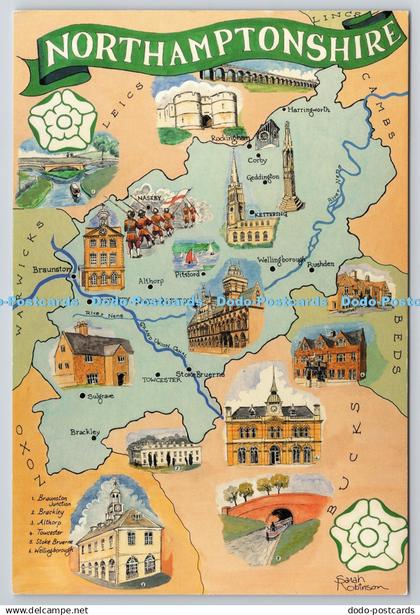 D306413 Map Northamptonshire Ceremonial county in England Photographic Heritage