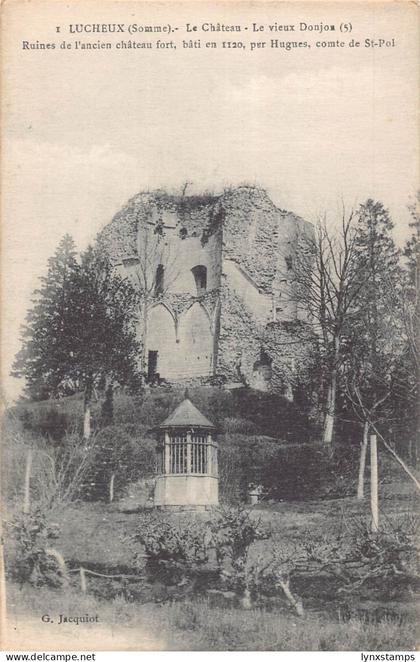 France Lucheux Chateau Donjon Ruins per Hugues vintage postcard