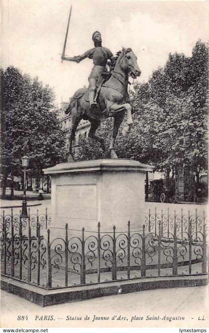 France Paris Statue de Jeanne d'Arc Place Saint Augustin Statue postcard