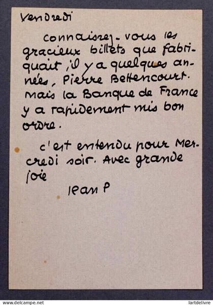 Jean PAULHAN, Ecrivain - LETTRE AUTOGRAPHE SIGNÉE