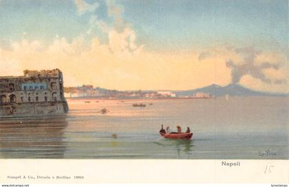 L071 Italy Naples boat vintage postcard