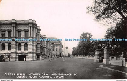 R043732 Queens Street Showing G P O and Entrance to Queens House Colombo Ceylon