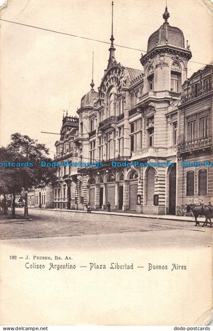 R079491 J. Peuser. Coliseo Argentino. Plaza Libertad. Buenos Aires
