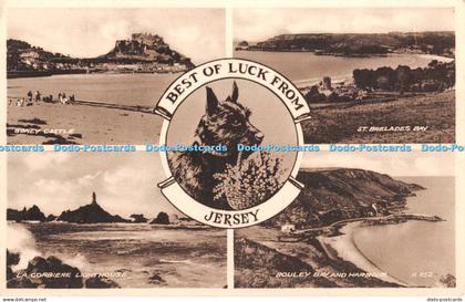 R466281 Best of Luck from Jersey La Corbiere Lighthouse St Brelades Bay Valentin
