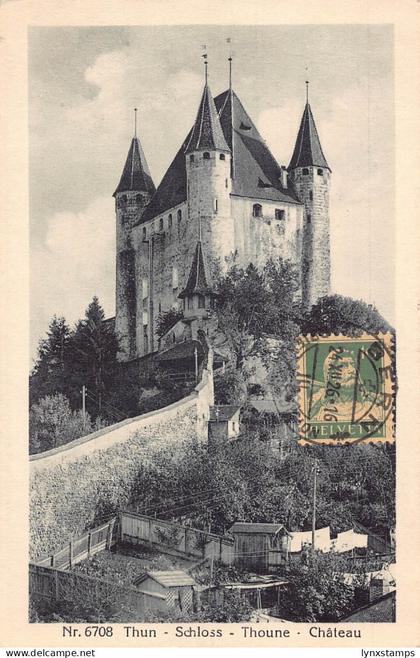 Switzerland 1926 Thun Schloss Castle Thoune vintage postcard