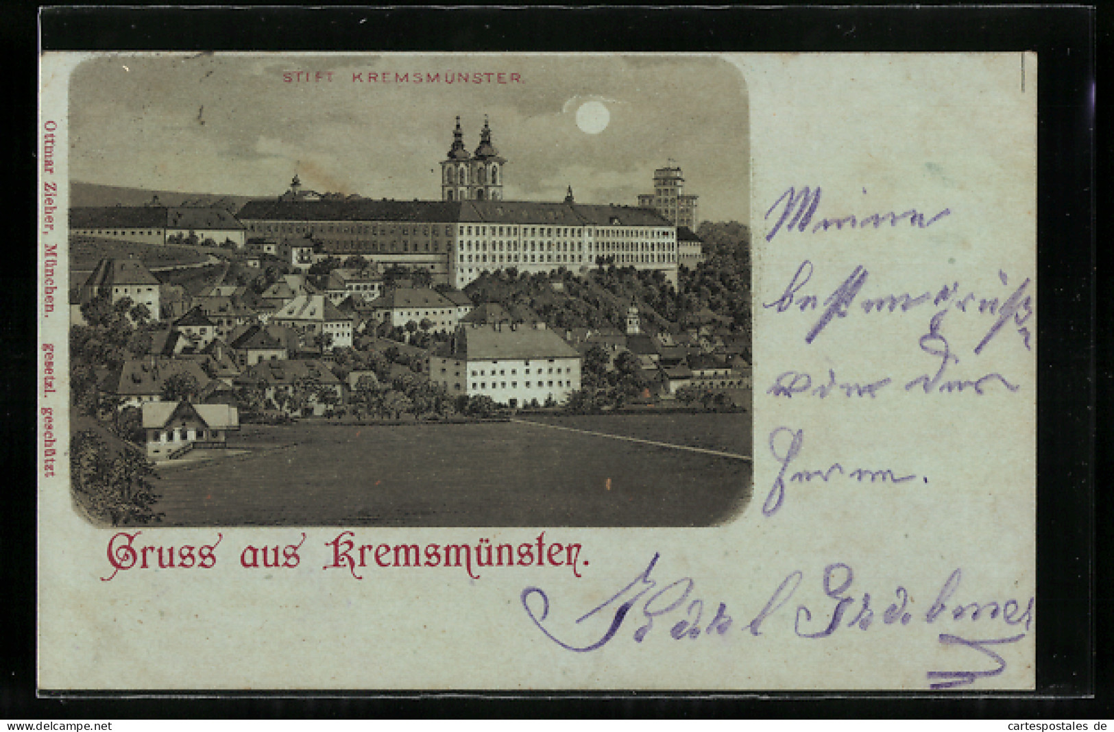 Mondschein-Lithographie Kremsmünster, Stift Kremsmünster