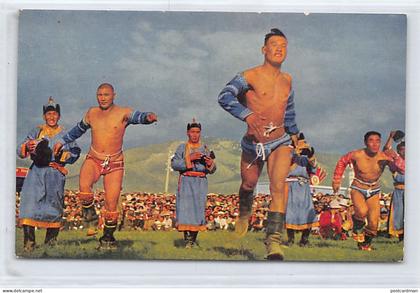 Mongolia - Mongolian wrestlers