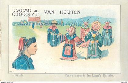 BURIATE DANSE MASQUEE DES LAMA BURIATES MONGOLIE MONGOLIA  12 X 8 CM CHINA CINA CHINE