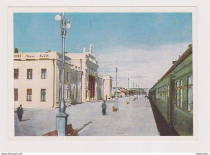 Mongolia Mongolei Mongolie Ulaanbaatar View of Railway Station, Gare, Vintage 1960s Soviet USSR Photo Postcard (66629)