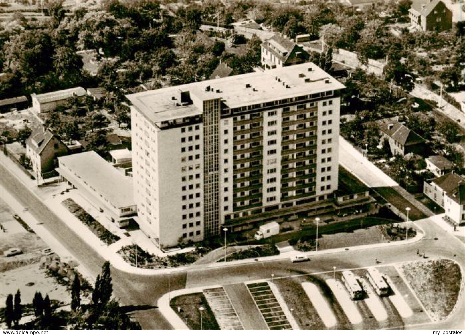 Monheim Rhein Hochhaus Rathausplatz Fliegeraufnahme