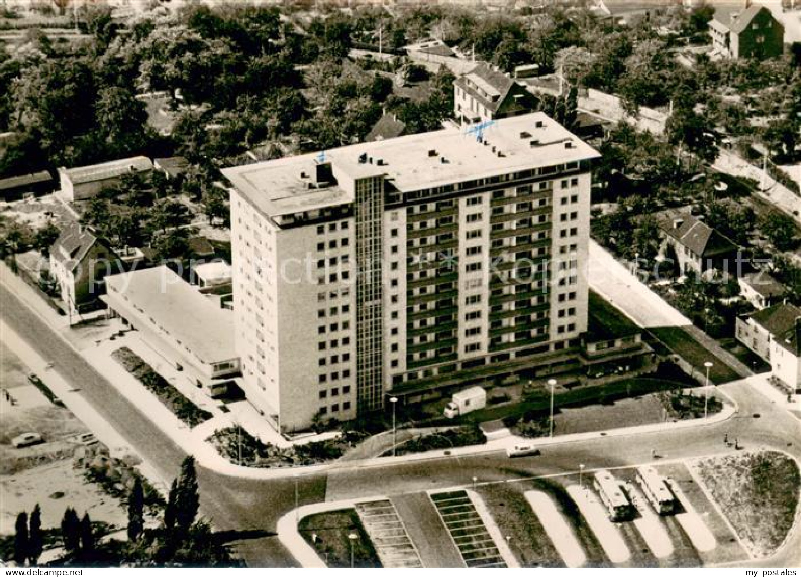 Monheim Rhein Hochhaus Rathausplatz Fliegeraufnahme