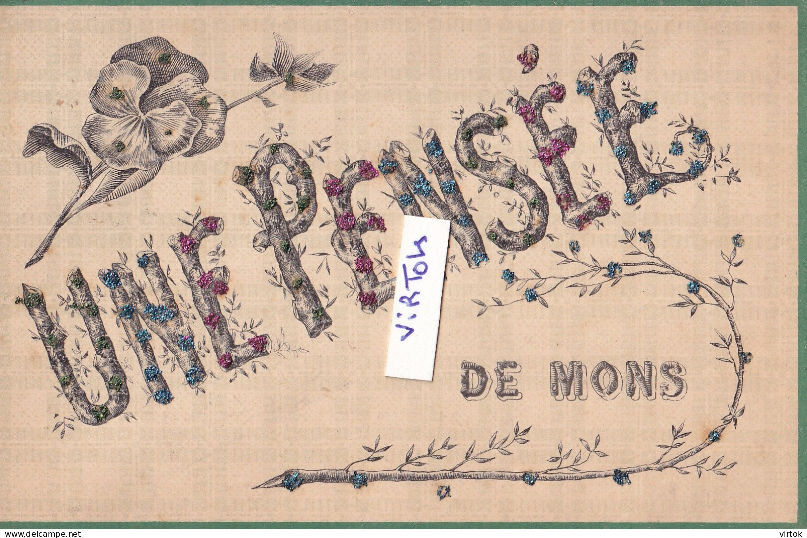 MONS :   une pensée  de  mons  (  1907  )