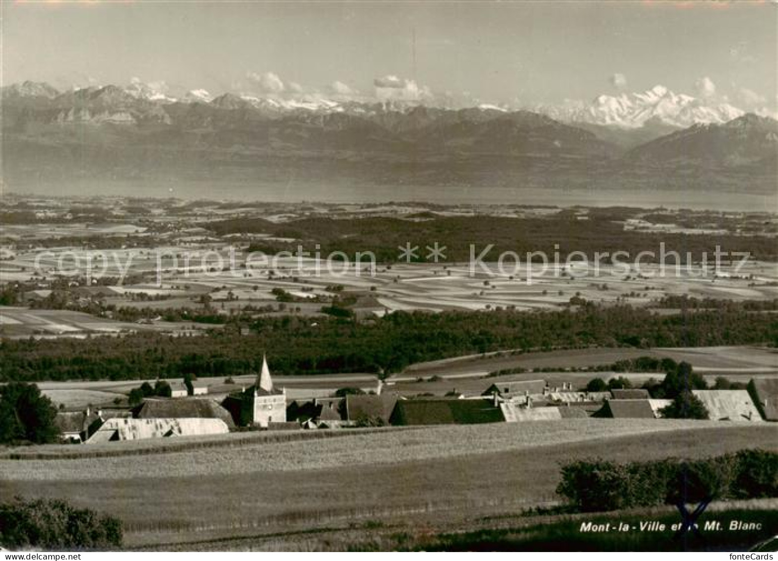 Mont-la-Ville VD Panorama mit Mont Blanc
