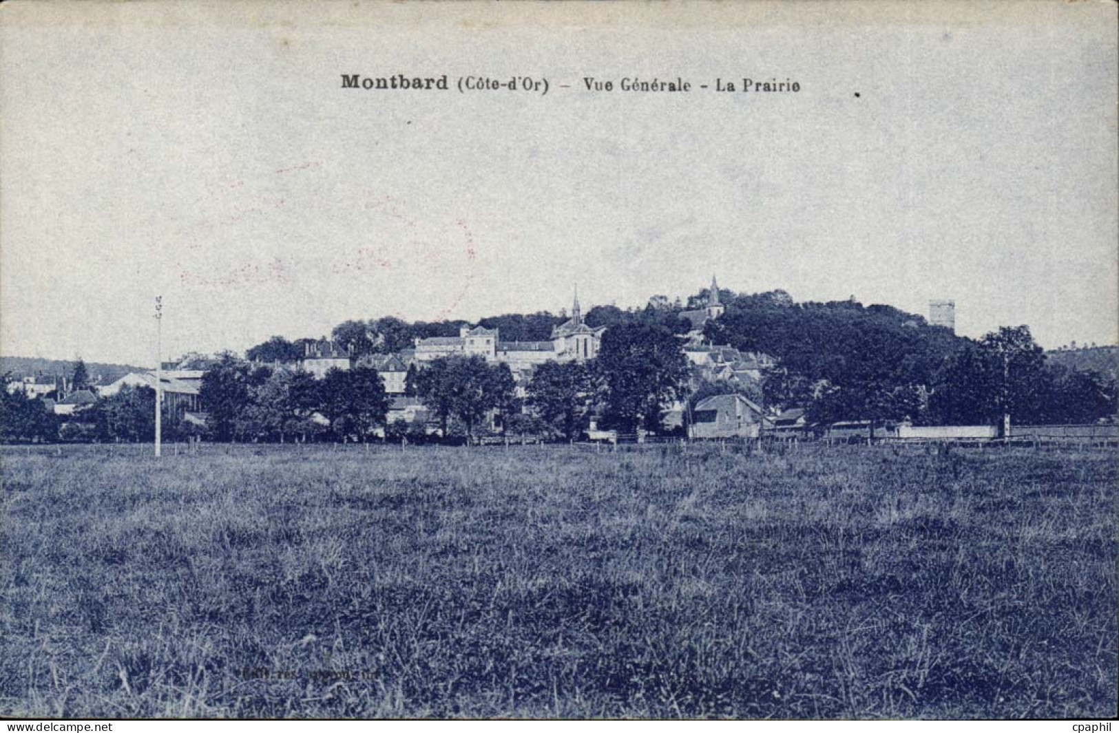Montbard CPA Vue generale La prairie