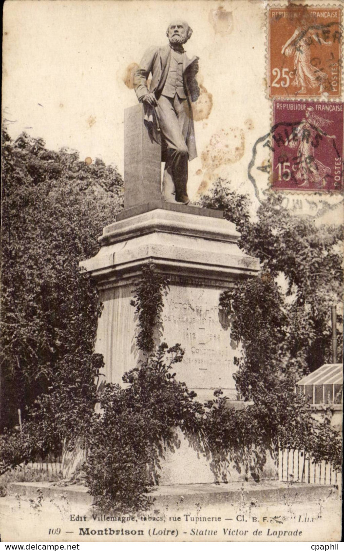 Montbrison - Statue Victor de Laprade - CPA