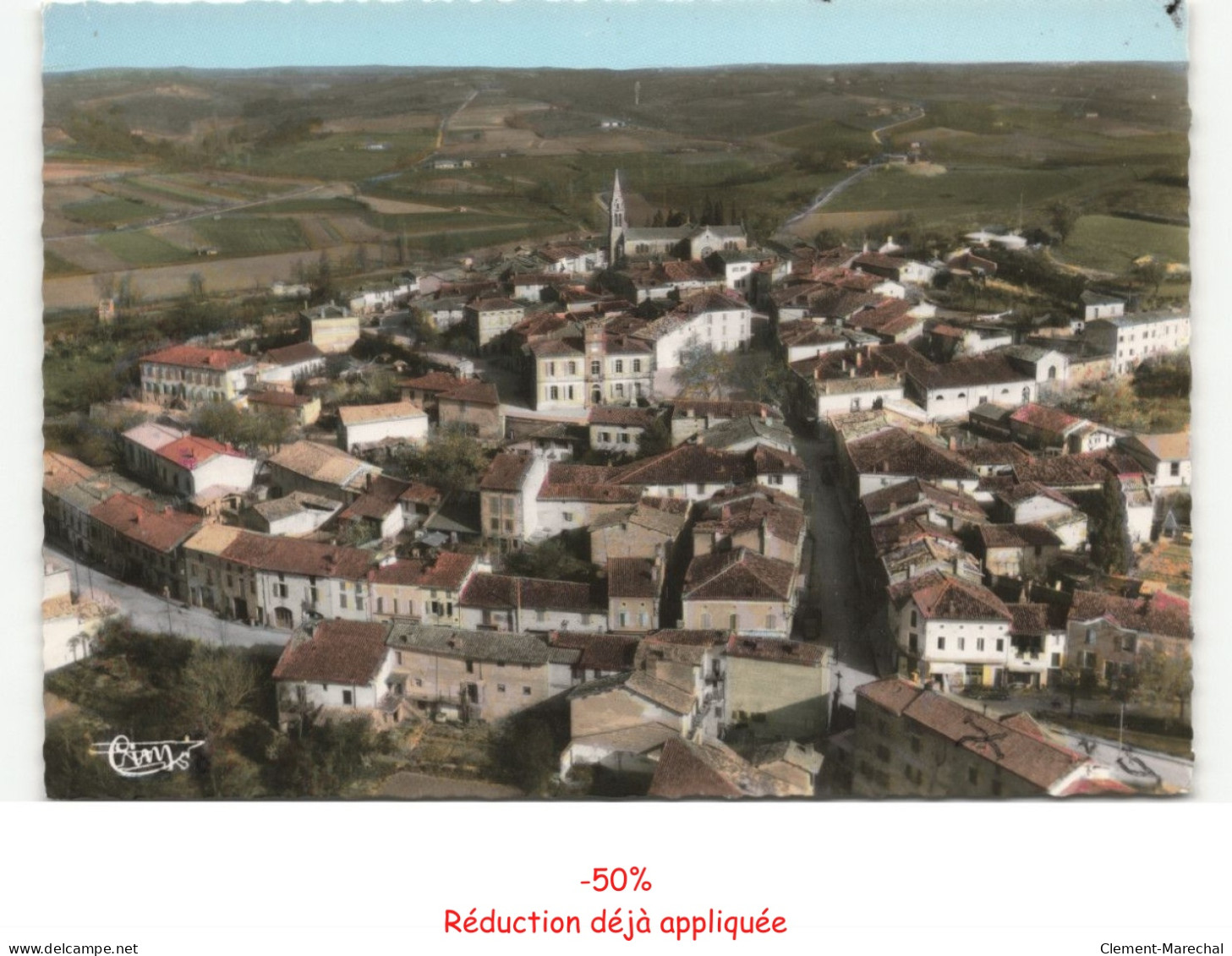 MONTCLAR-de-QUERCY: vue aérienne 10x15 - très bon état