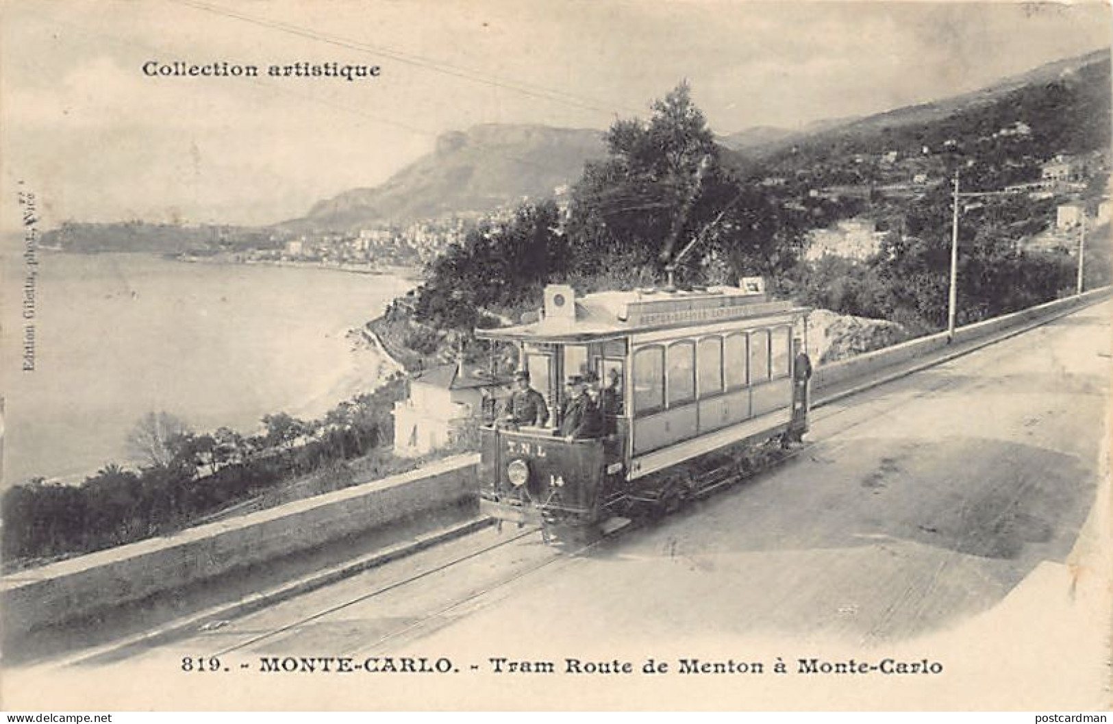 Monte-Carlo - Tramway - Route de Menton à Monte-Carlo - Ed. Giletta 819