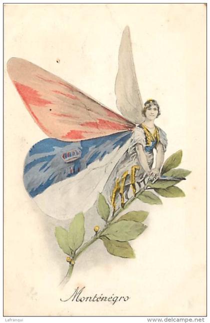 guerre 1914-18 -ref L259- illustrateur -insectes -papillons -papillon humanisé - le montenegro  - carte bon etat -