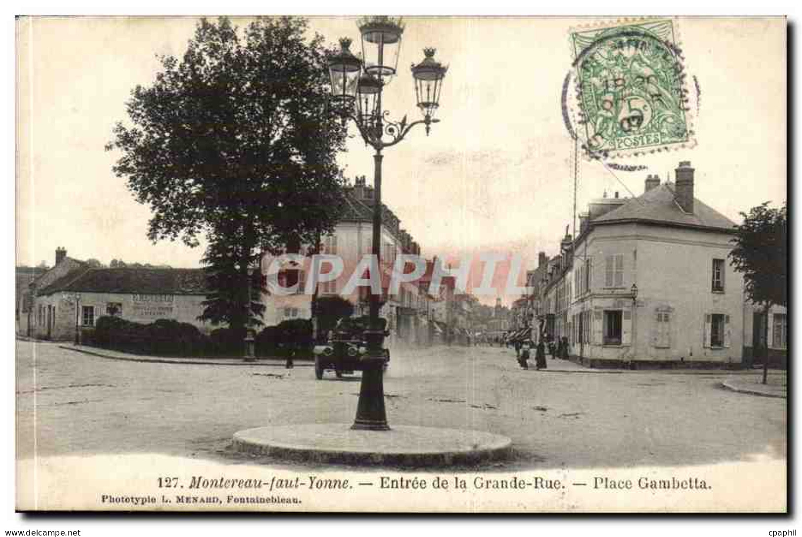 Montereau faut Yonne CPA entree de la grande rue Place Gambetta