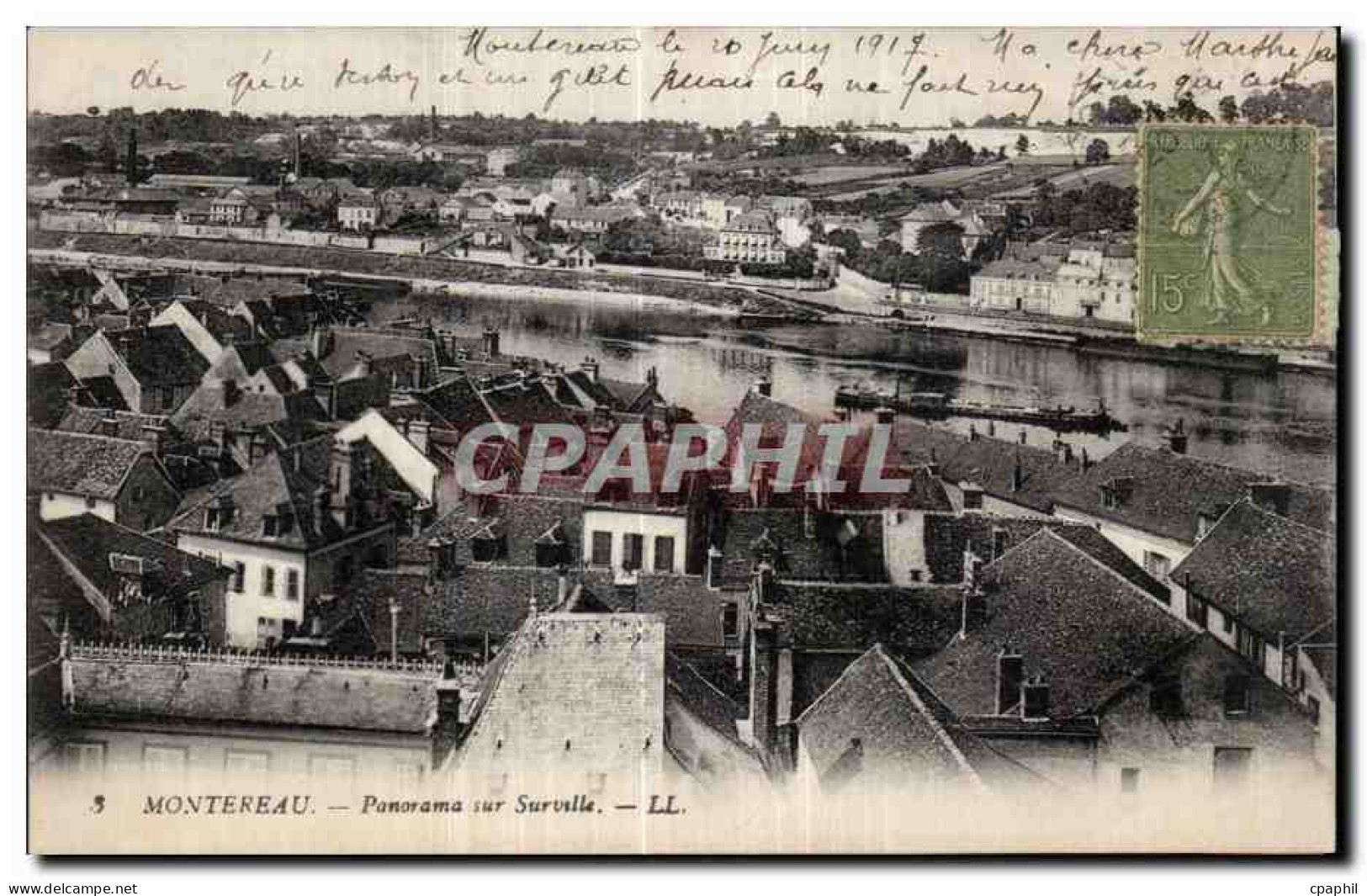 Montereau - Panorama sur Surville - CPA