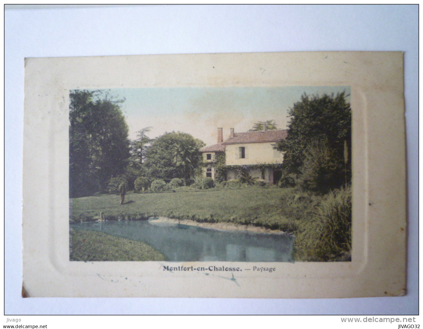 MONTFORT-EN-CHALOSSE  (Landes) :  PAYSAGE  -  carte colorisée