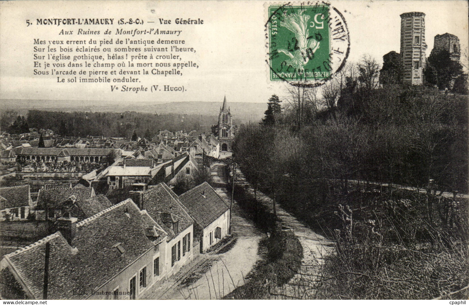 Montfort l'amaury CPA Vue generale Aux ruines de Montfort l'amaury