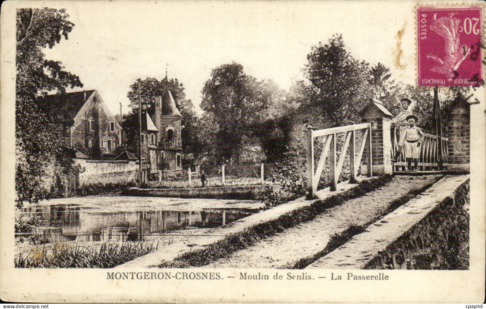 Montgeron Crosnes CPA Moulin de Senlis La passerelle