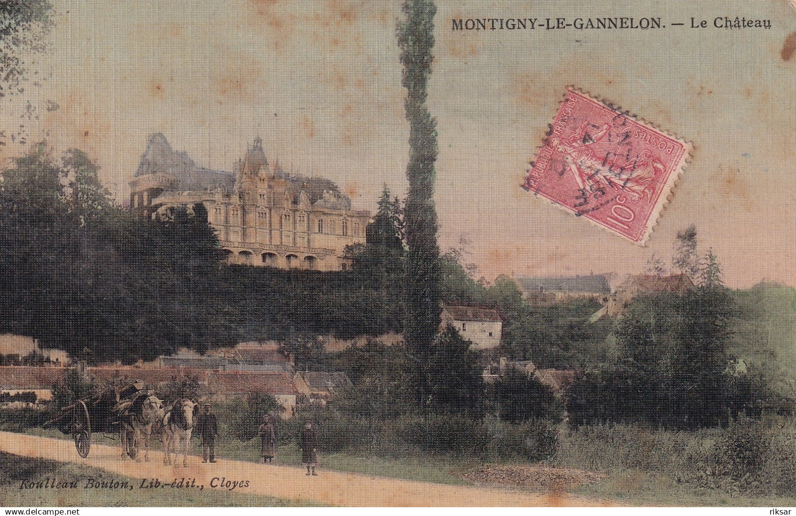 MONTIGNY LE GANNELON(CARTE EN COULEUR TOILEE)