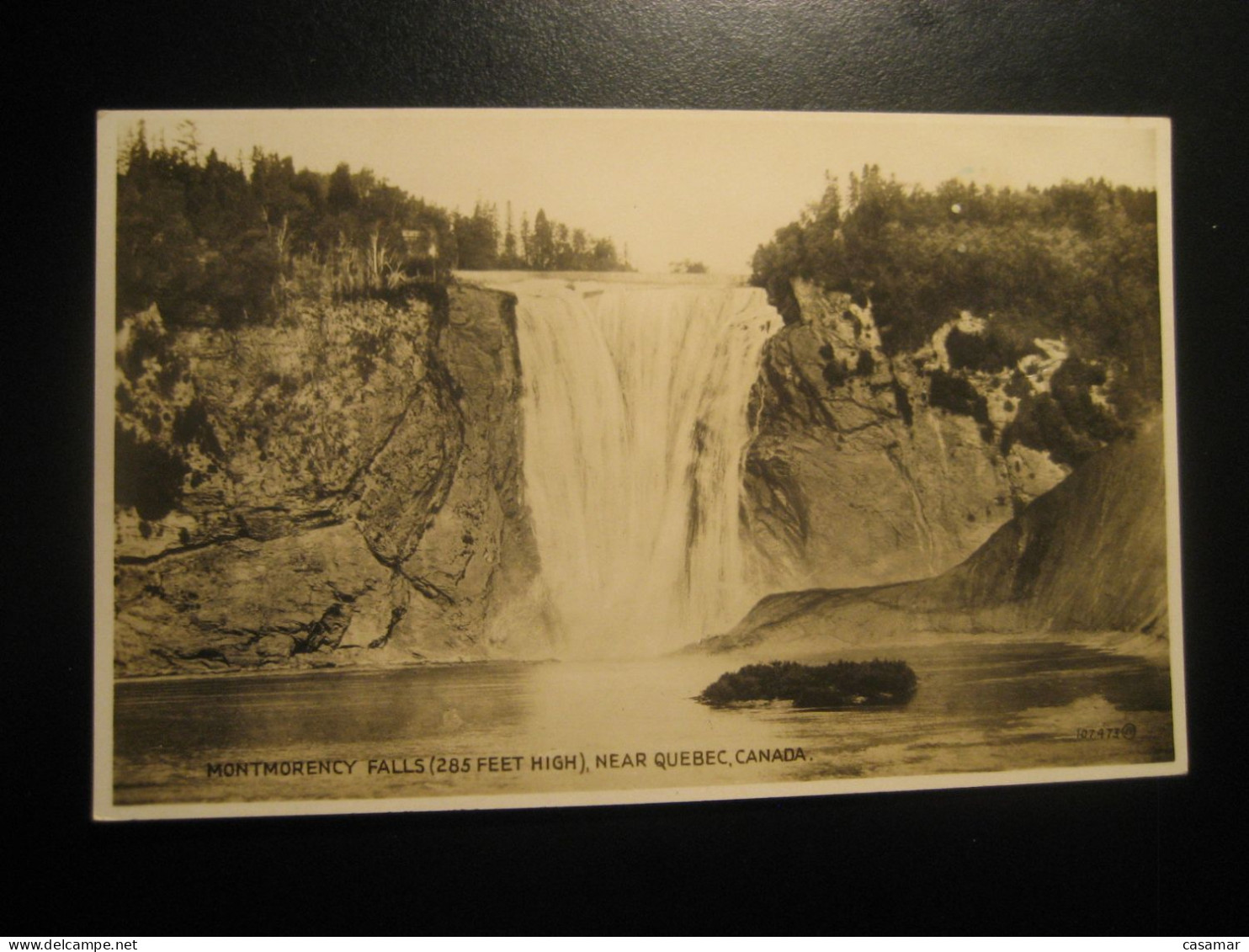MONTMORENCY FALLS (285 feet high) near Quebec postcard CANADA