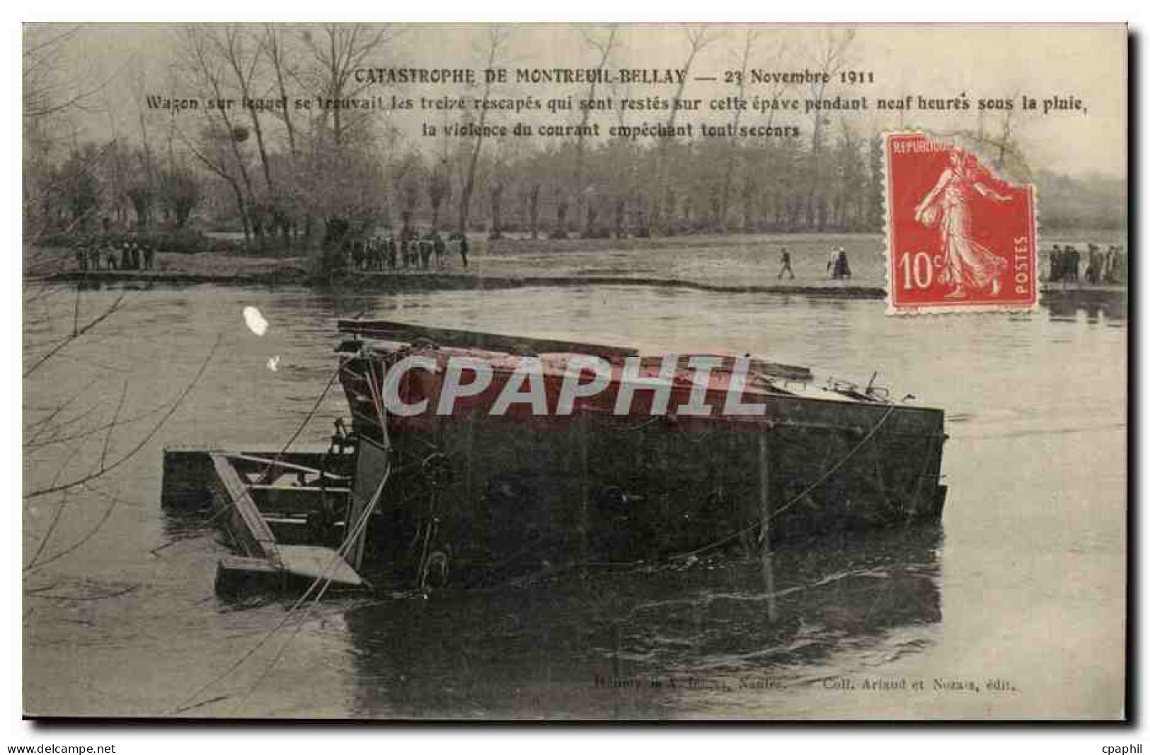 Montreuil-Bellay-Catastrophe de Montreuil-Bellay - 23 Novembre 1911- CPA