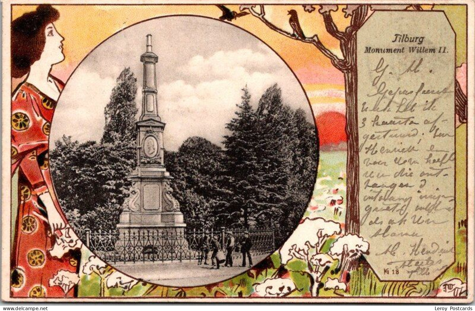 Monument Willem II, Tilburg 1900 - Jugendstil (NB)