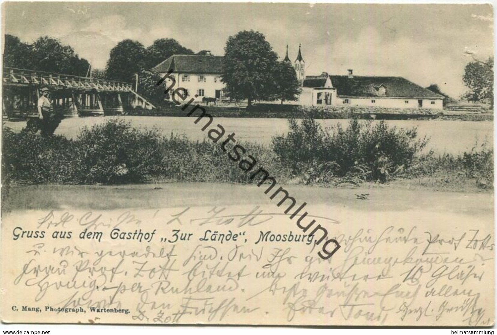 Moosburg an der Isar - Gasthof zur Lände - Verlag C. Mang Wartenberg gel. 1904