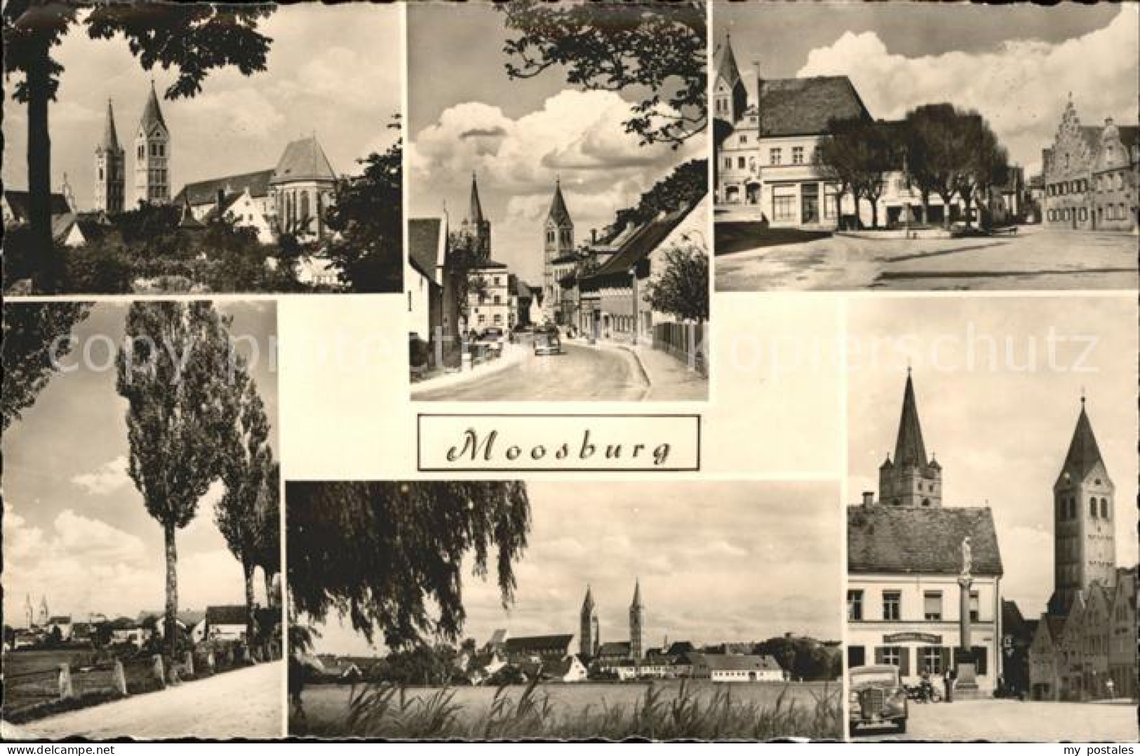 Moosburg Isar Ortsansicht mit Kirche Marktplatz Uferpartie