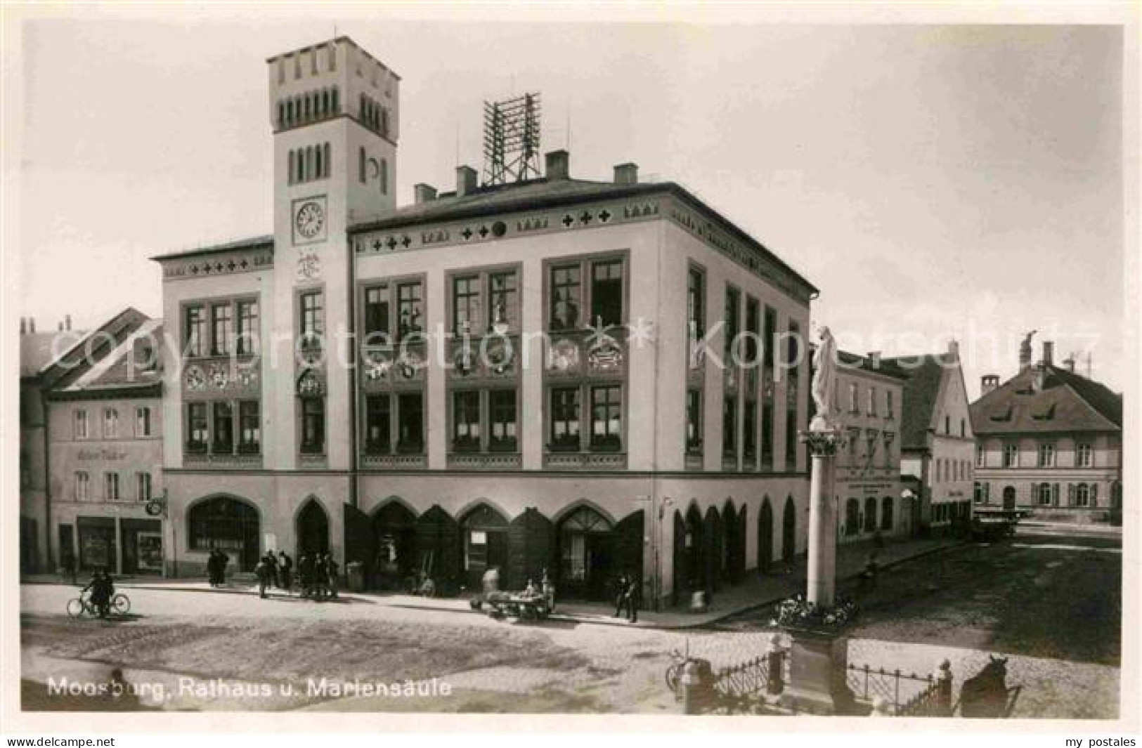 Moosburg Isar Rathaus Mariensaeule