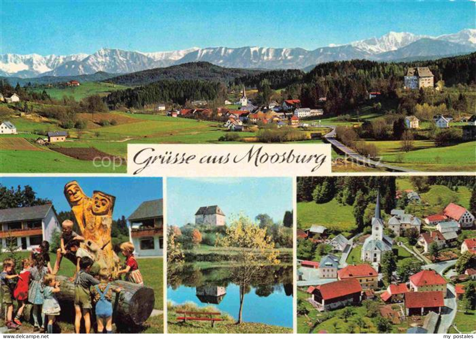Moosburg Kaernten AT Panorama Motiv im Kinderdorf Schloss Moosburg Ortsansicht