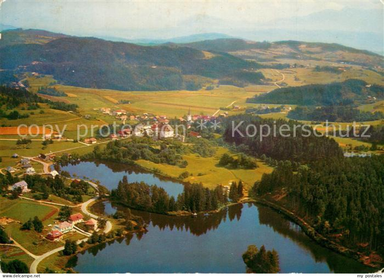 Moosburg Kaernten See Fliegeraufnahme