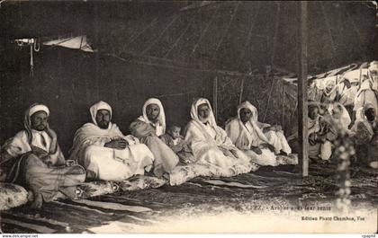 Maroc Fez CPA Arabes sous leur tente