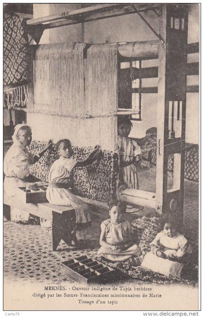 Maroc - Meknès - Ouvrage Indigène Tissage Métiers Tapis Berbères - Travail Enfants - Saint Prex Suisse 1923