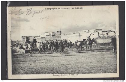 Maroc - Campagne du Maroc  ( 1907 - 1908 ) - Chasseurs d'Afrique à Settat