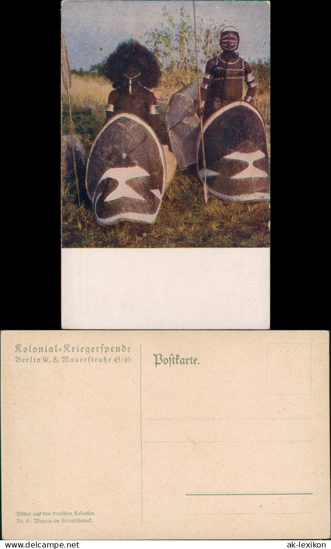 Mosambik Wagaia im Kriegsschmuck Typen Kolonie Deutsch Ostafrika DO 1914