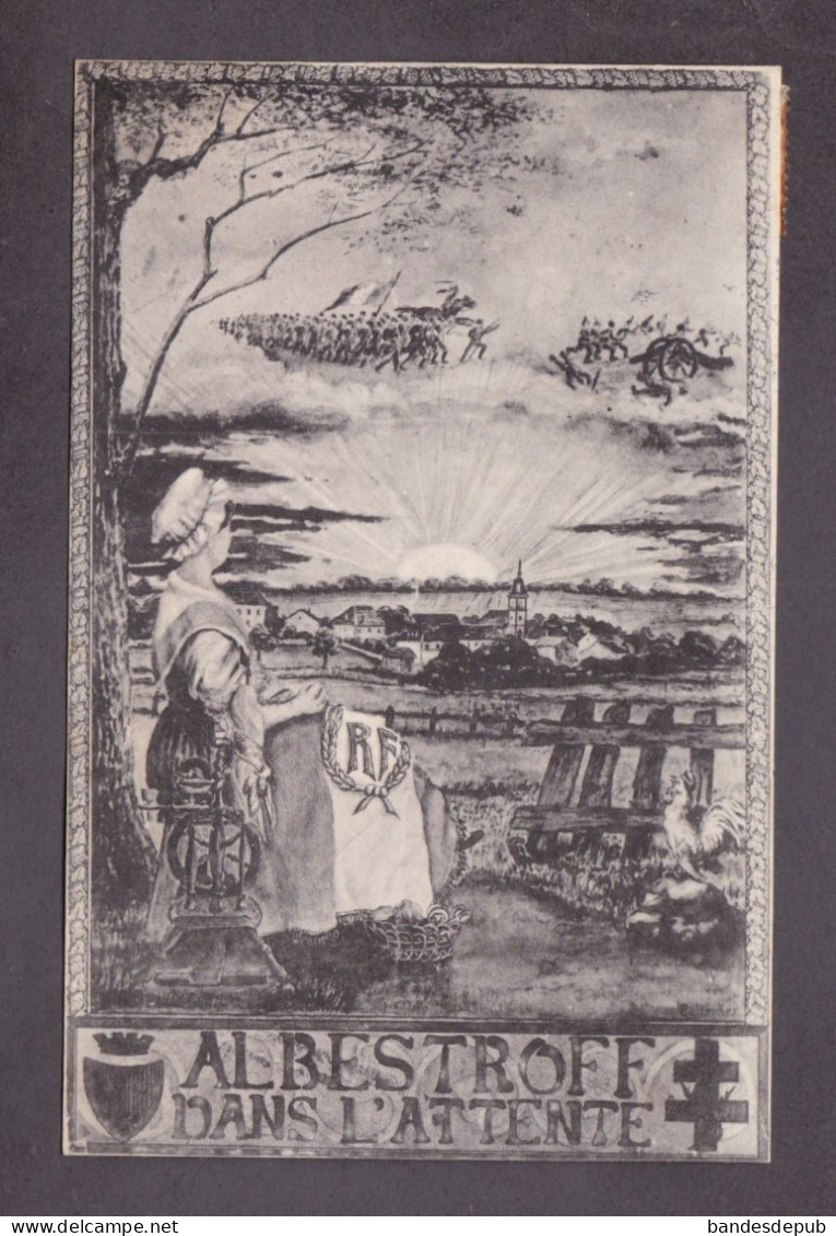 Moselle Albestroff Dans l' attente (  carte patriotique patriotisme coq 28086)