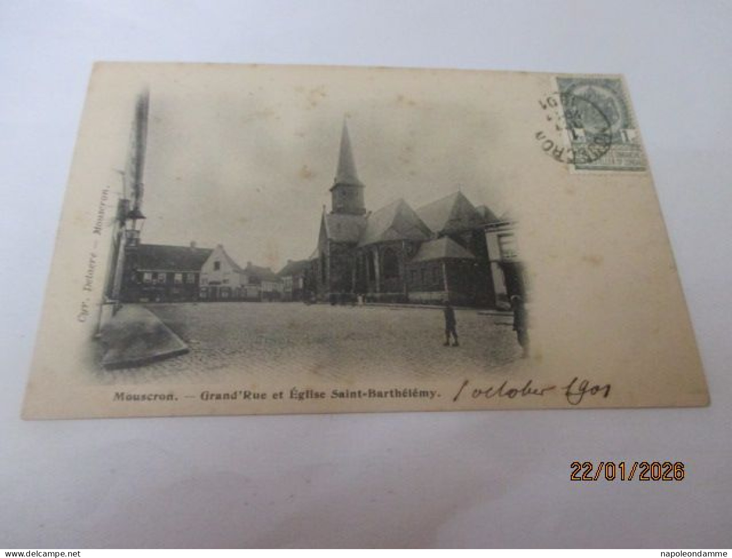 Mouscron, Grand Rue et Eglise Saint Barthelemy