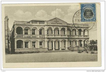 CARTOLINA - BEIRA - SCUOLA DI ARTE E UFFICI - VIAGGIATA NEL 1928  AFFR. LATO VEDUTA - MOZAMBICO