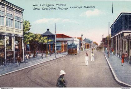 Tram Transport At Rua Consiglieri Pedrosa Mozambique Old Postcard