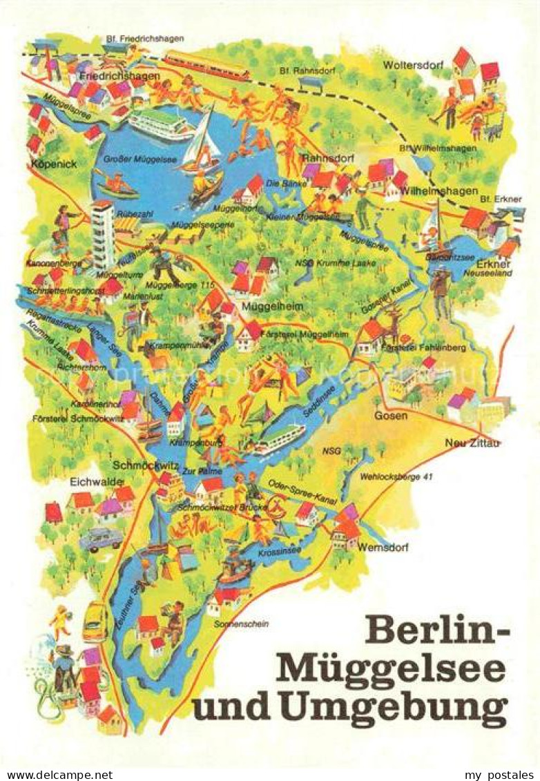 Mueggelsee Berlin Landkarte Grosser-Mueggelsee Koepenick Friedrichshagen Mueggel