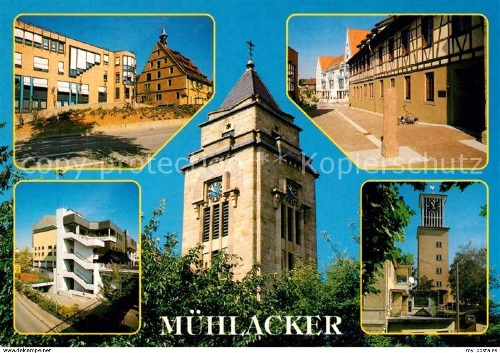 Muehlacker Teilansichten Kirchturm Uhrturm