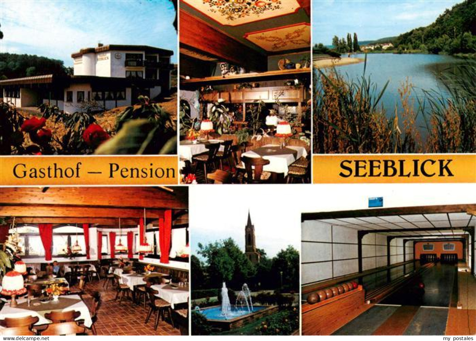 Muehlbach Eppingen Gasthof Pension Seeblick Gastraeume Seepartie Kegelbahn Kirch