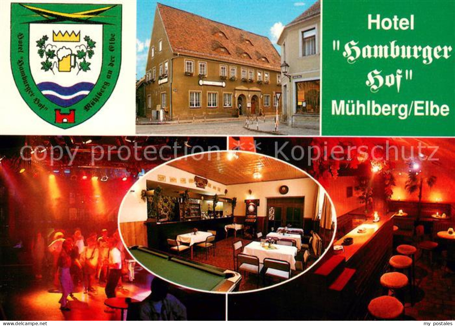 Muehlberg Elbe Hotel Hamburger Hof Restaurant Tanzlokal Bar Wappen